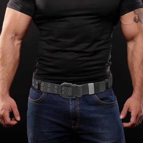 Men's Belts Double Prong Reversible, Tactical Style Belt 1.5" Width for Men 2 color in 1, Belt For Hiking Rigger3