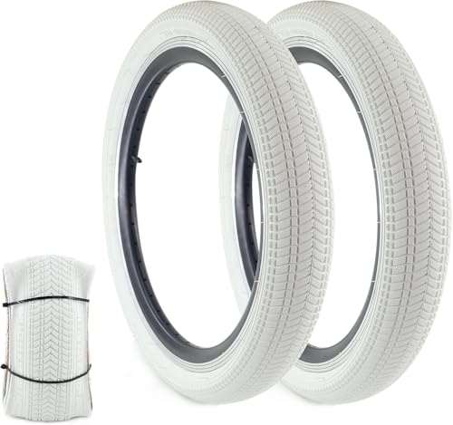 ZUKKA Juego de 2 neumáticos de bicicleta de 16 x 2,125 pulgadas, 16 pulgadas, 57-305, para BMX, MTB, bicicleta de montaña, bicicleta infantil, triciclo, crusier, color blanco
