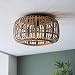 Produktbild Lightbox Bambus Deckenlampe | 22 cm Höhe, Ø 32 cm | dimmbare Boho Deckenleuchte mit Bambus-Schirm & besonderem Lichteffekt | E27 Fassung | für das Wohnzimmer | aus Metall/Bambus in Hellbraun