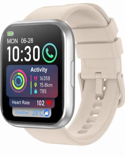 Image of Smart Watch for Men - 1.85 inch HD 2026 Upgraded Fitness Tracker Bluetooth Call and Text Smartwatch with 7 Day Battery 5 ATM Waterproof Heart Rate Sleep Monitor 130+ Sport Modes for Android & iOS (White)