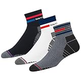 NAVYSPORT 3 Paar Sportsocken Tennissocken Arbeitssocken Herren & Damen Baumwolle Unisex (Viertellänge) Quarter Socken, EU 43-46, (Contra Weiß, Anthra, Schwarz)