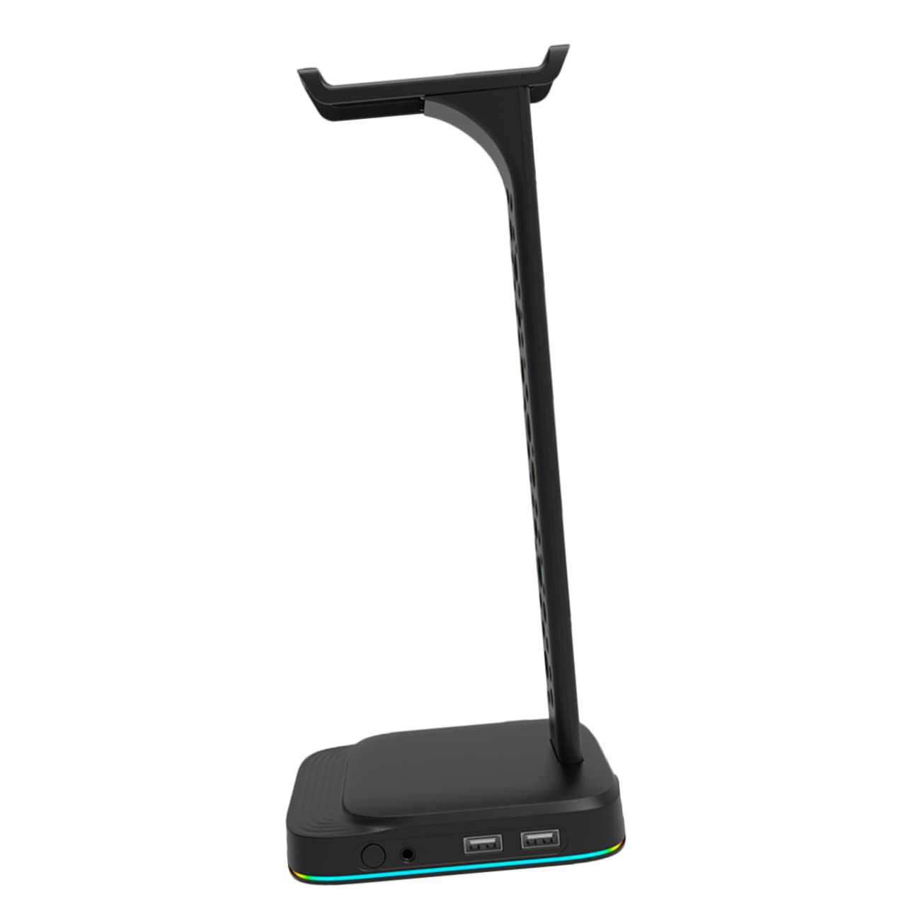 Supporto per Cuffie da Scrivania Rgb USB in Abs Nero