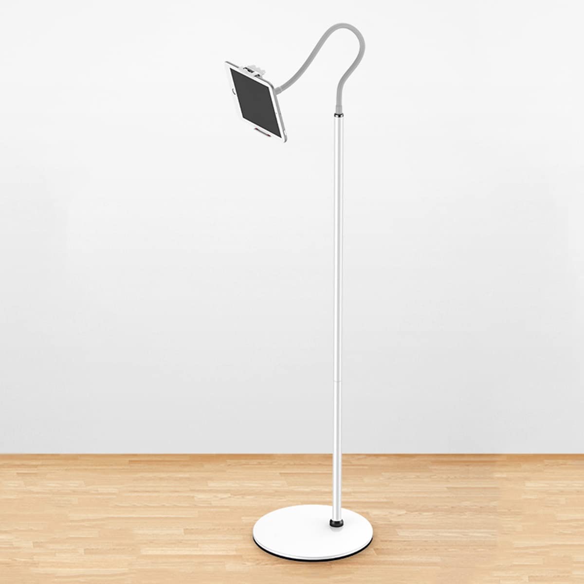 GENYS Supporto da Pavimento per Telefono Porta Tablet da Tavolo con Braccio Lungo Girevole a 360 Gradi Telefono e Tablet compatibili da 9-20 cm, Morsetto per Telefono esteso