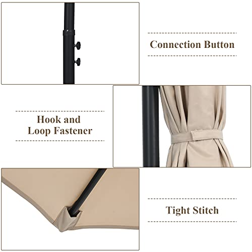 Giantex 10Ft Patio Offset Umbrella, 8 Ribs Cantilever Umbrella Outdoor W/Crank, Cross Base, Tilt Adjustment, Large Hanging Market Umbrella For Poolside, Yard, Lawn, Garden (Beige) #TOP4