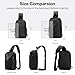 mixi EliteSeries Sling Bag Small Casual Daypack Crossbody Chest Bag One Shoulder Travel Backpack Waterproof Lightweight Versatile-13 Inch, Black