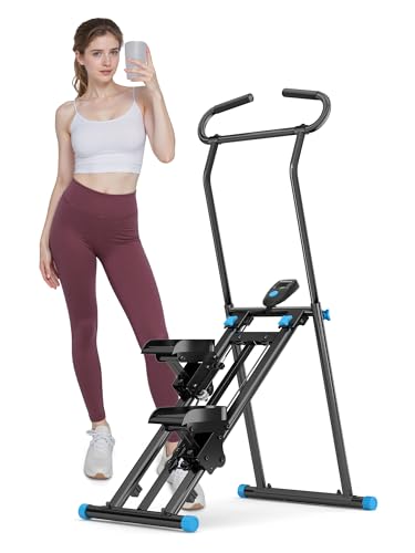 Foldable Stair Stepper for Home Gym, 330LBs Quiet Stair Climber w...
