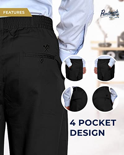 Pembrook Mens Elastic Waist Pants for Seniors with Zipper and Button - Relax Fit Elastic Waist Jeans for Men4