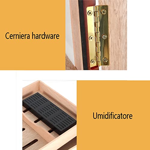 Tfjs Desktop Cigar Humidor Cabinet Lined With Genuine Spanish Cedar For 300 Cigars Hygrometer And Glass Sophistication Cigar Box #TOP2