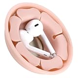 MAIRUI Wired Earbud Case Earphone Headphone Cord Organizer Earbuds Wrap Soft Silicone Magnetic Holder Storage Tangle Free Cable Winder(Baby Pink)