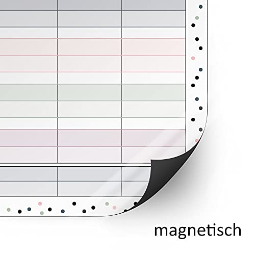 Stundenplan Konfetti mit magnetischer Rückseite I DIN A4 I zum Schulanfang I für Mädchen I abwischbar magnetisch wiederbeschreibbar I dv349