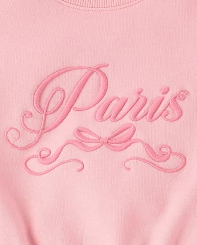 Image of The Children's Place Girls' Active Long Sleeve Embellished Winter Warm Sweatshirt