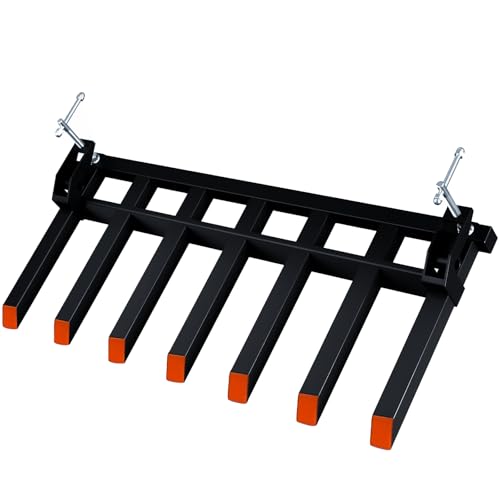 Clamp On Debris Fork for 68" Bucket Pallet Forks,5400lbs Capacity Heavy Duty Clamps On Pallet Forks with 7 Forks- Configuration,for Loader Bucket