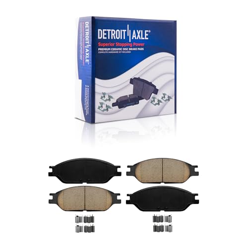 Image of Detroit Axle - Front and Rear Ceramic Brake Pads w /Hardware for 1999-2003