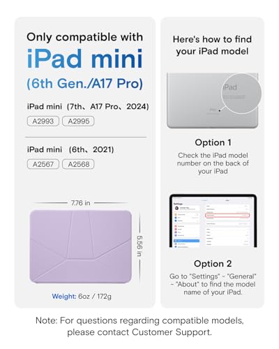 Image of MOFT Dynamic Folio Case for iPad mini 7th A17 Pro 2024 & iPad mini 6th A15 2021, 8.3 Inch Slim Magnetic Stand Case with 20+ Viewing Angles, Auto Wake /Sleep, Ultra Thin, Peony