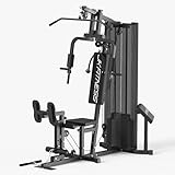 JK FITNESS [Multifunktionsstation HomeGym mit Gewichtspaket 67 kg] MultiGym Kabelmaschine für Krafttraining: Latzugmaschine, Brustpresse, Butterfly, Beinpresse, Preacher, inklusive Zubehör - JK6120