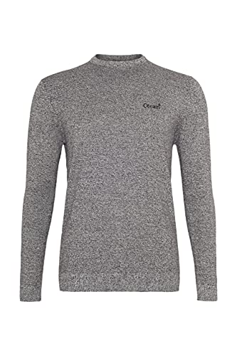 Cocain underwear Pull classique en tricot pour homme - 100 % coton - Manches longues au choix - Tailles M L XL XXL 3XL, Gris mélangé, M Cover