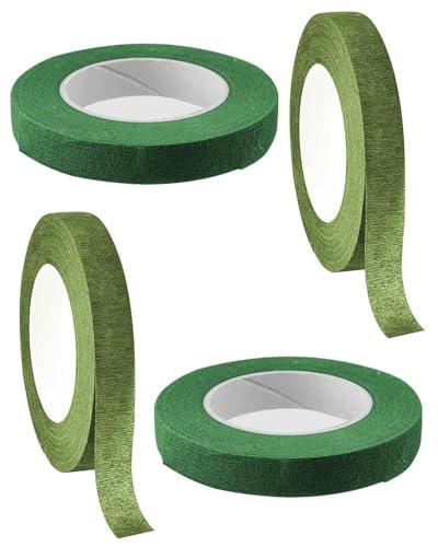 TPZORJX 4 rollos de cinta floral, cinta floral autoadhesiva, cinta enmascarar floral, cinta floral, hilo seda floral, cinta, cinta embalaje floral, cinta de hilo seda para ramos, envoltura tallos