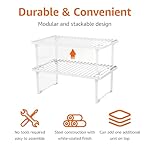 Amazon Basics Stackable Metal Kitchen Storage Shelves, Set of 2 - White, 12.5" L x 8" D x 4.5" H - Image 3
