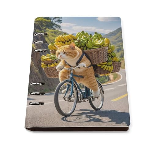 Carnet de notes chat à vélo, le cadeau idéal format A5 pour passionnés de papeterie
