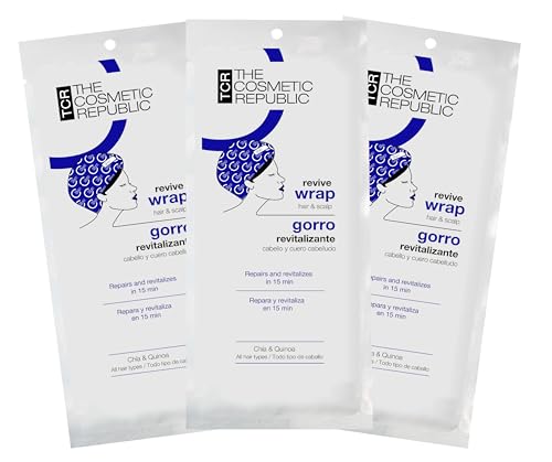 The Cosmetic Republic, Gorro Mascarilla Pelo seco y dañado revitalizante, Reparación Profunda, Tratamiento hidratante cabello brillante y rejuvenecido, Rapunzel, todo tipo de Cabello (3u)