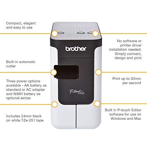 BROTHER PROF PC LBL MACH BLK/SILV PTP700