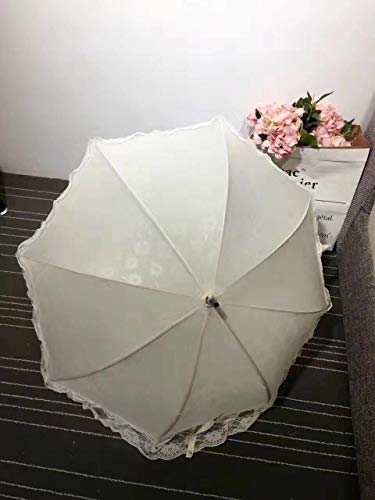 長傘 レースの傘雨の女性のファッション8肋骨パゴダパラソルロングハンドルの傘防風晴れと雨の傘 Yingkou (Color : 白, Size : 1)
