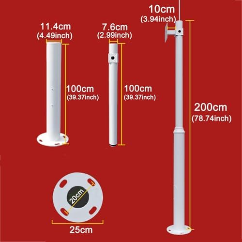 Wall Mount Security Camera Pole Tall Surveillance Brackets Detachable Metal Wide View Monitoring Outdoor Floor Mount,Adjustable Outdoor Security Camera Mount Po image 2