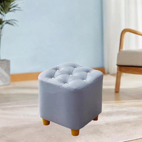 Petit tabouret pour chaussures confortable et ottomane design bleu - 8