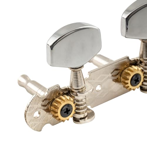 Musiclily Pro 3+3 Klucze Gitaryowe Tunery Kołki do Strojenia do Gitary Akustycznej, Nikiel Chrom Główki