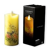 仏縁堂ブランド：仏具【電池式・揺れるLED和みローソク：スリム灯花（とうか）秋の七草】蝋燭・ろうそく 燭台 盆飾り 和照灯 新盆 初盆 お盆 お彼岸 盆棚 仏壇 手元供養 仏花 火立て お灯明 キャンドル