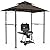 Brightpeak Outdoor Patio Grill Gazebo, BBQ Grill Shelter Double Tiered Soft Canopy Top with Steel Frame for Patio, Garden, and Backyard, Brown