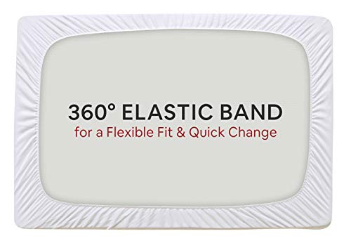 Waterproof Bassinet Mattress Pad Protector Compatible With Miclassic, Mika Micky, Fodoss, Baby Delight Beside Me Dreamer Bassinet, Papablic, Angelbliss, Amke & Most Rectangle Mattresses Up To 34”X 21” #TOP4