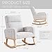 YUUIJOAA Rocking Chair Nursery - Glider Modern Accent Chairs Upholstered Linen Rocker Padded Armchair for Indoor Living Room Bedroom Light Gray