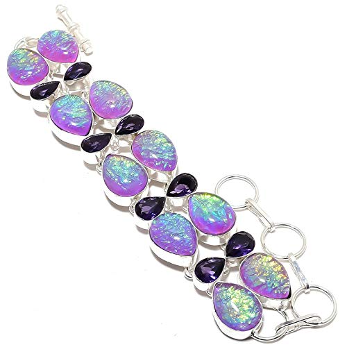 Bracelet triple opale et améthyste Kashish en pierres naturelles fait main