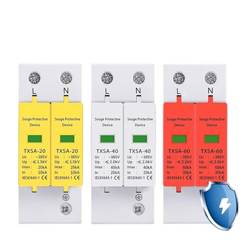 SPD 2P Surge Protector Low Voltage AC Distribution Household Lightning Protection Device Arrester Module LBO 20KA 40KA 60KA(275V
