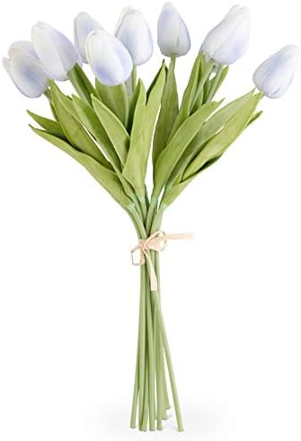 11399B-BL 13.5 Inch Blue Real Touch Mini Tulip Bundle (12