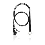 TEELOR Horse Whips 55.11'' Handmade Leather Horse Whip, Cow Hide Leather Equestrianism Whip, Riding