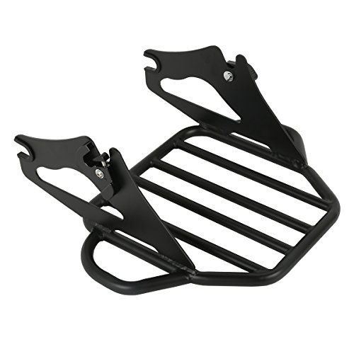 Xfmt Motorcycle King Detachable Two-Up Luggage Rack For Harley Touring Road King Street Glide Road Glide Electra Glide 2009-2023, Flat Black #TOP2
