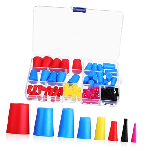 BELLIFFY Lab Stoppers Silicone Plugs 110pcs Flask Stoppers Bottle Stoppers Sealing Plugs for Holes Heat Resistant Silicone Plug