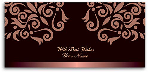 Image of Brown Cloud Customised Exclusive Shagun /Money /Gift Envelope /Cover /Lifafa for Gift /Festival with Personalized Text Message /Name /Photo (Pack of 10)