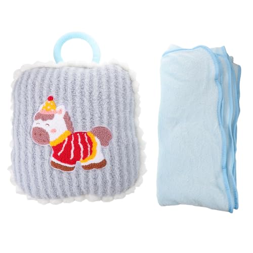 Zerodeko Coussin et Couverture 2-en-1 Motif Cheval Bleu en Peluche Douce, Portable et Polyvalent, pour Présent Nouvel an Chinois 2026 et Voyages en Avion