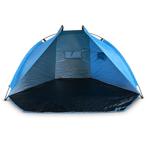 Tente de plage 2 personnes portable et légère pour camping bleu ciel