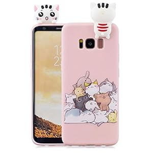 LAXIN Cute kittens Case for Samsung Galaxy S8 Plus,Soft 3D Silicone Case,Cute Animal Rubber Cover,Cool Kawaii Cartoon…