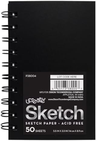 UCREATE Mini Poly Cover Sketch Book, Heavyweight, 5.5" x 3.5", 50 Sheets, 24 Sketch Books image 5