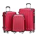 BEIBYE Hartschalen-Koffer Trolley Rollkoffer Reisekoffer Handgepäck 4 Rollen (M-L-XL-Set) (Chillired, Set)