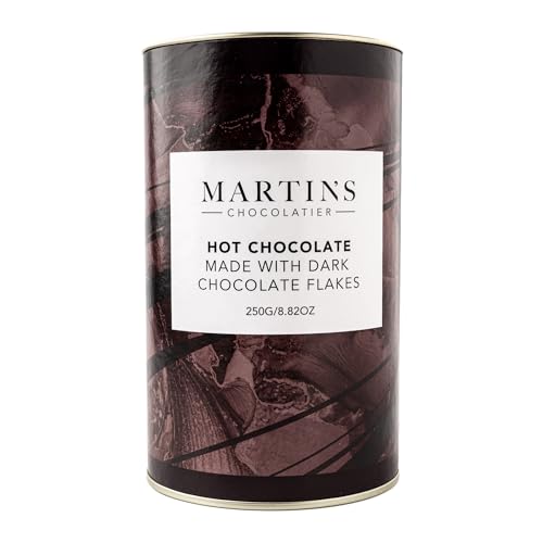 Martins Chocolatier Dark Chocolate Flakes | Luxury Hot Drinking Chocolate Made from Real Belgian Chocolate (250g)