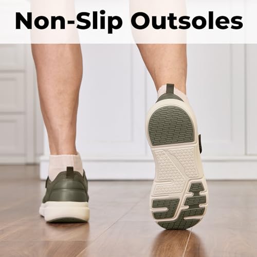 Image of FitVille Wide Diabetic Walking Shoes for Men, Lightweight Non-Slip Breathable Casual Shoes for Swollen Feet for Standing All Day
