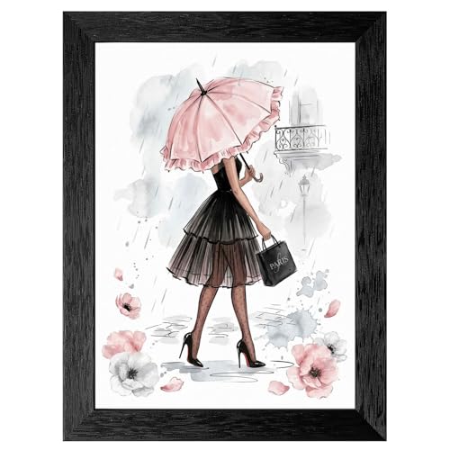 Framed Wall Art for Home - Elegant Beauty Watercolor Woman