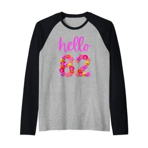 Flor de cumpleaños de 82 años Hola 82 Es mi cumpleaños 82 Camiseta Manga Raglan