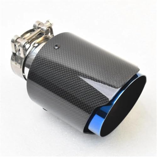 Tubo de escape universal de acero inoxidable azul y silenciador de carbono de 60-101mm